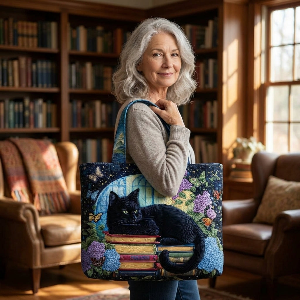 Sac Artisanal - Chat Noir sur Livres