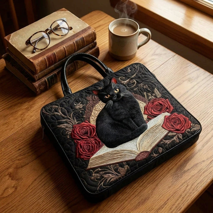 Sac Artisan Matelassé - Chat Noir sur Livres