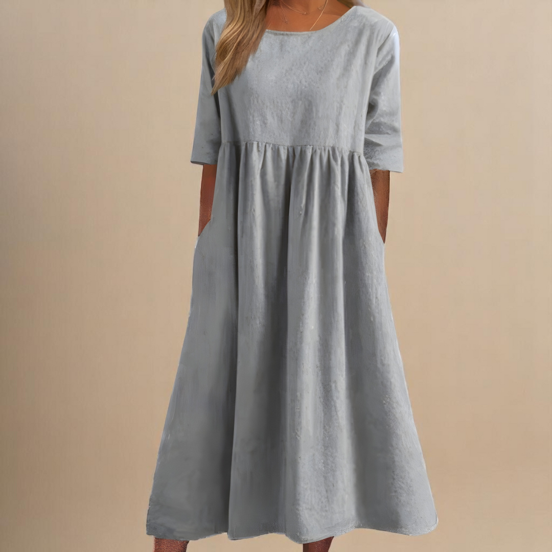 Emily | Robe Classique à Manches Mi-Longues