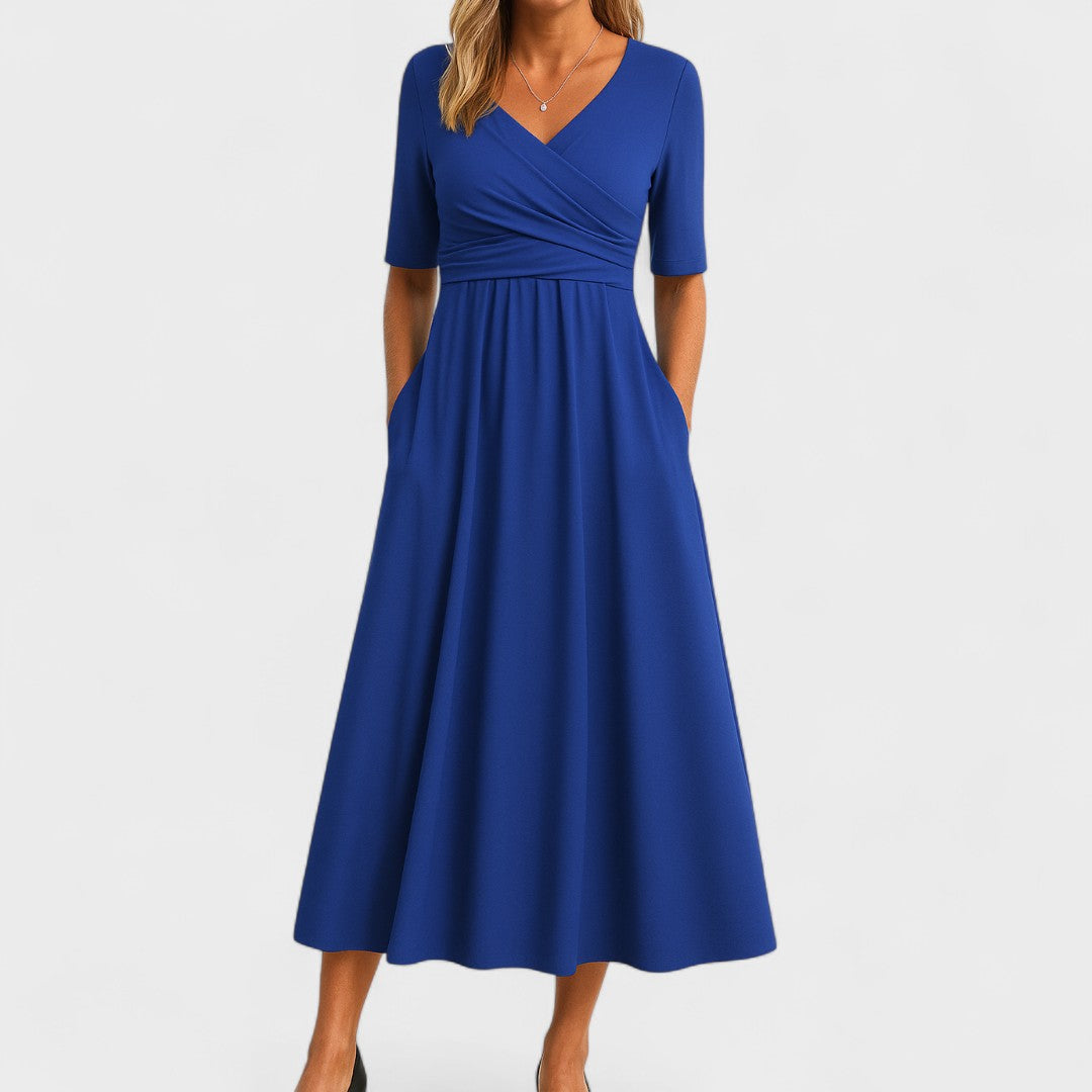 Eleanor | Robe Midi Élégante avec Poches