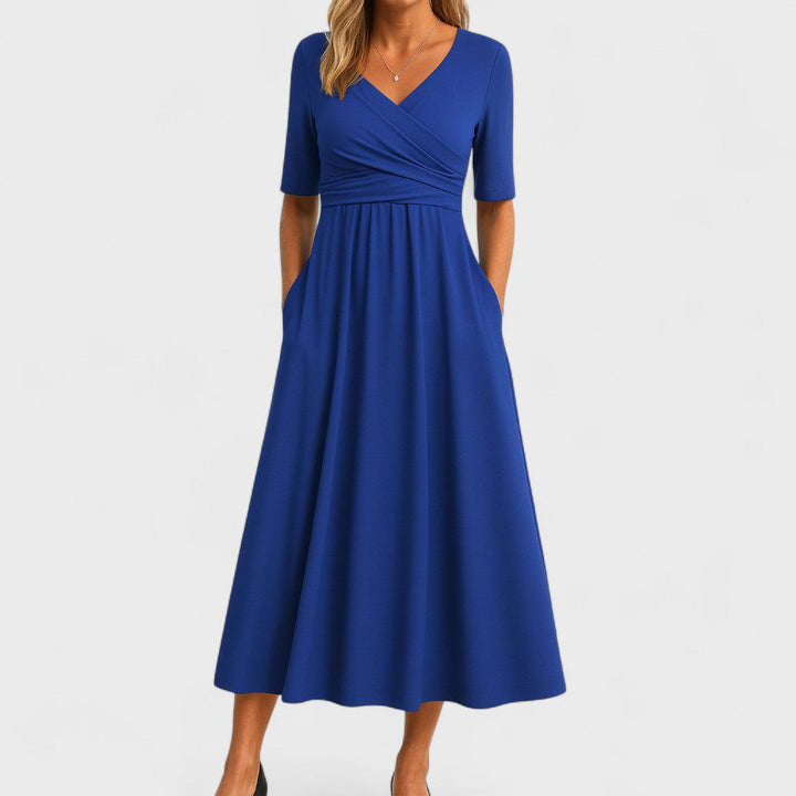 Eleanor | Robe Midi Élégante avec Poches