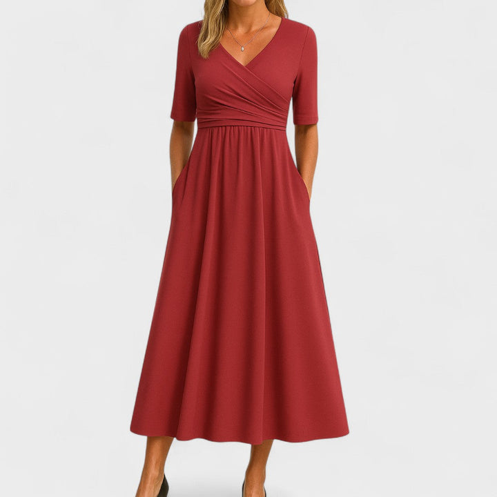 Eleanor | Robe Midi Élégante avec Poches