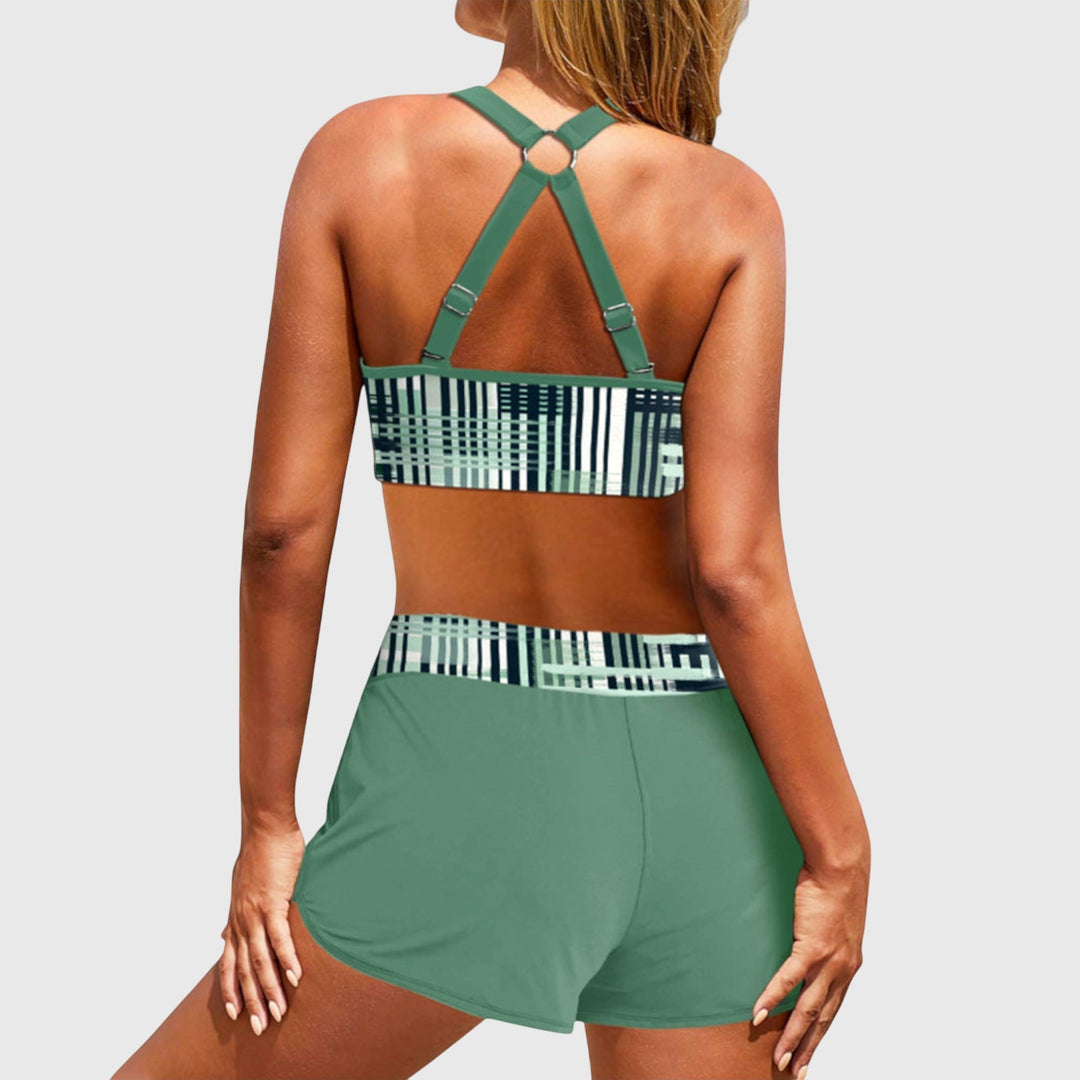 Janelle - Bikini à Taille Haute Rayé