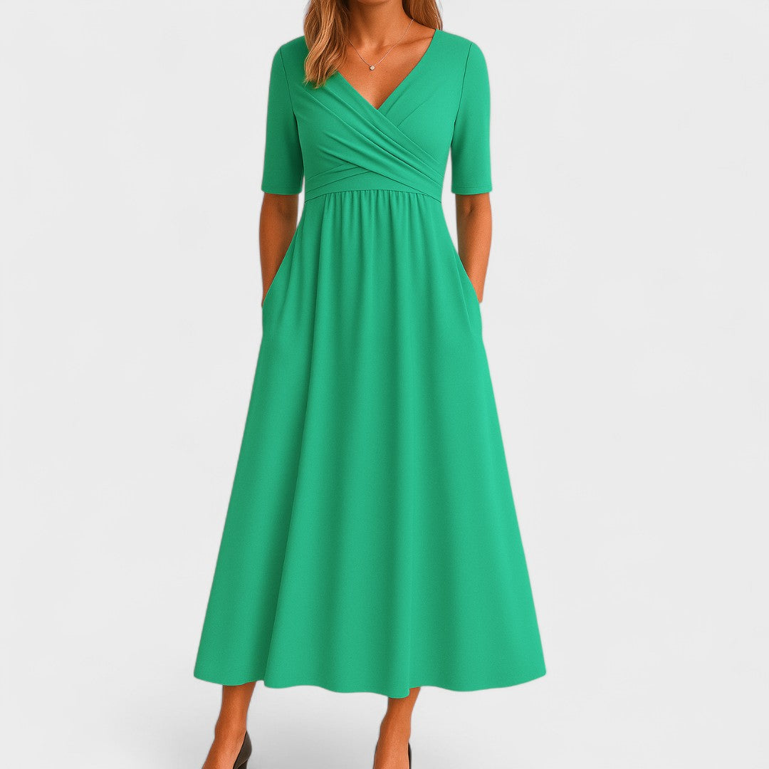 Eleanor | Robe Midi Élégante avec Poches