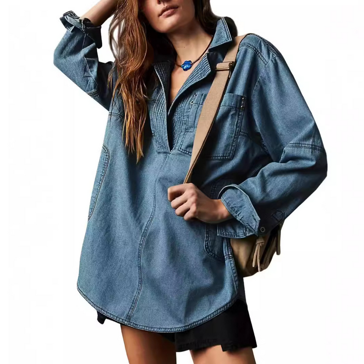 Emilia | Tunique en Denim Chic à Col V