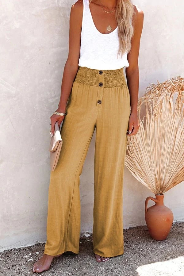 Riana - Pantalon Taille Haute Relax