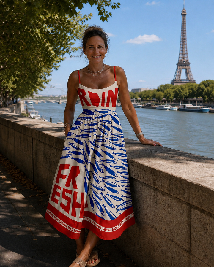 Abélia | Robe midi à motif