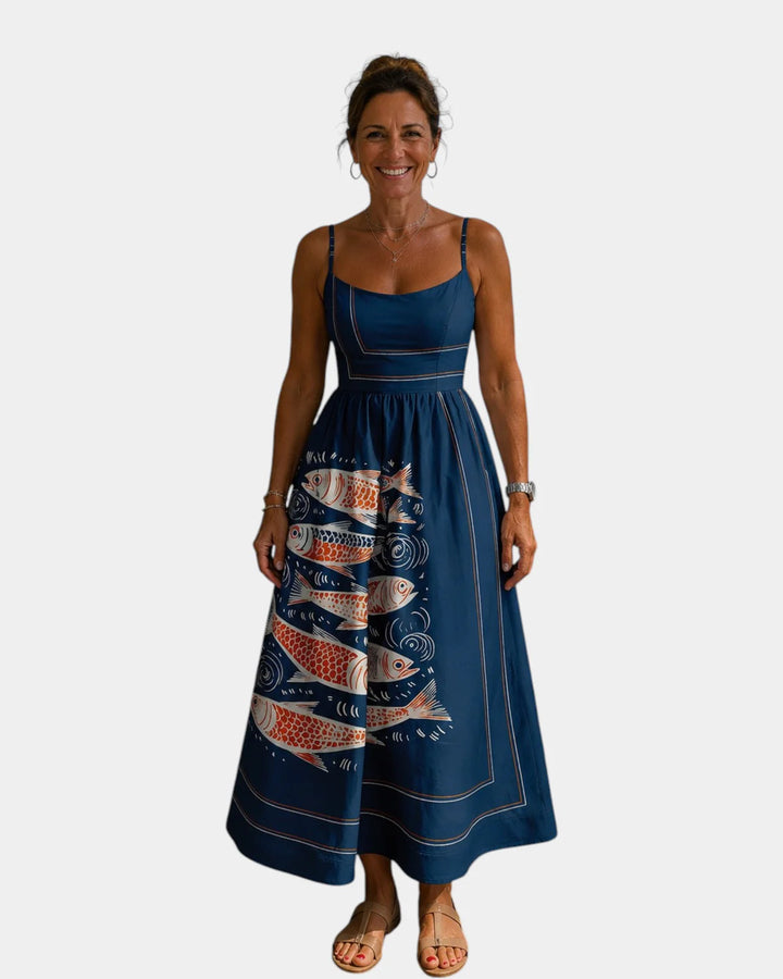 Abélia | Robe midi à motif