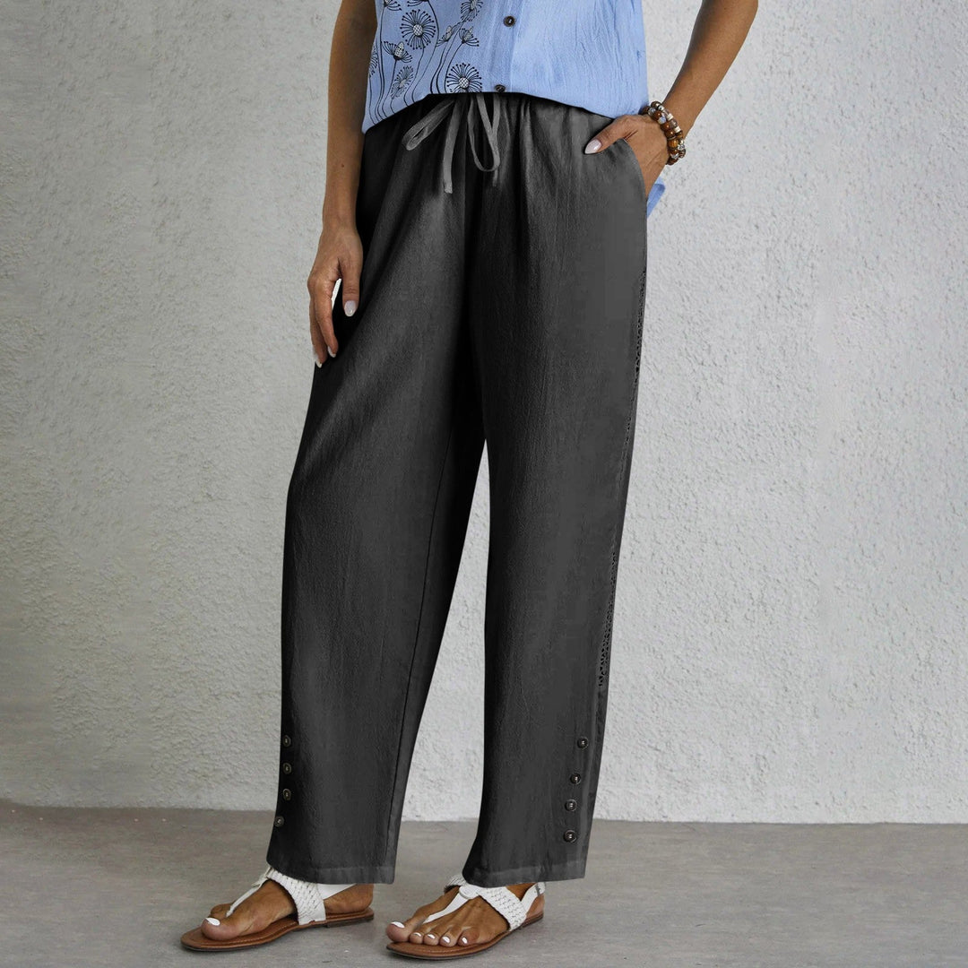 Shania - Pantalons Relaxed avec Boutons