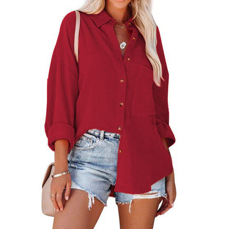 MADELYN | Blouse décontractée à boutons et manches longues