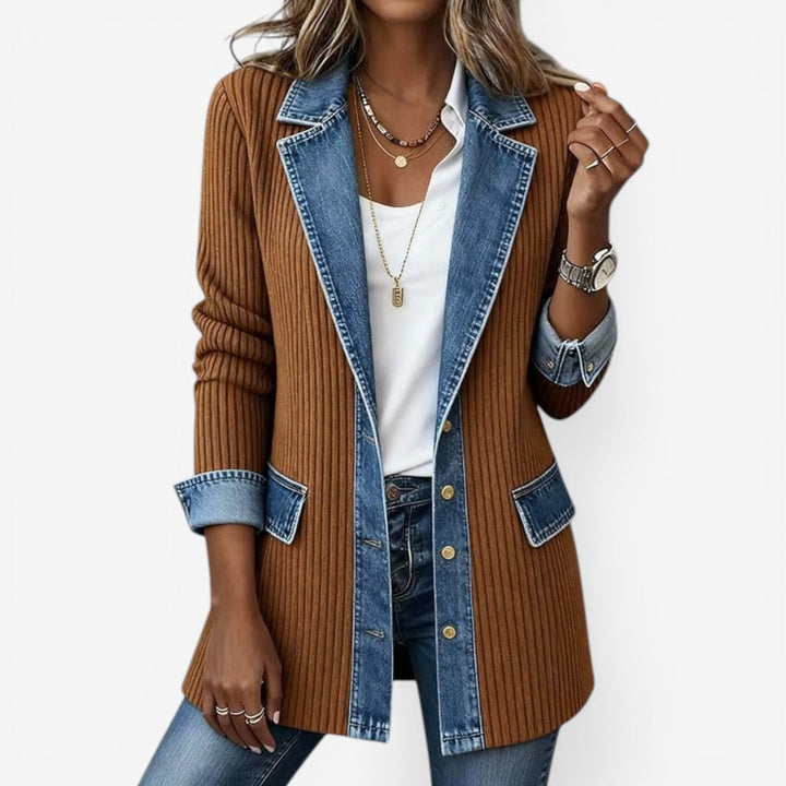 Sylvie | Veste en Tricot Indigo d'Été