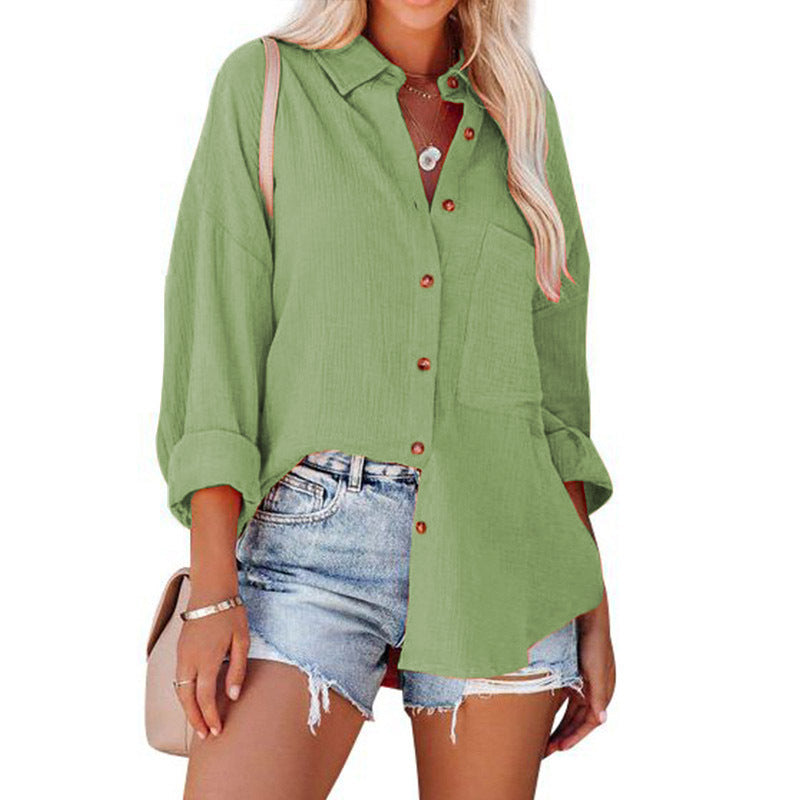 MADELYN | Blouse décontractée à boutons et manches longues