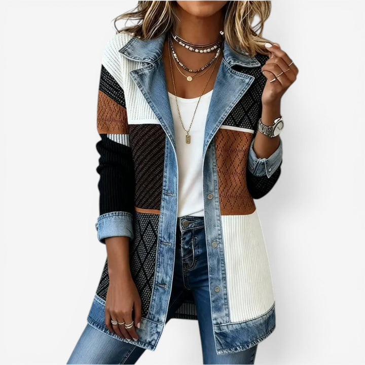Sylvie | Veste en Tricot Indigo d'Été