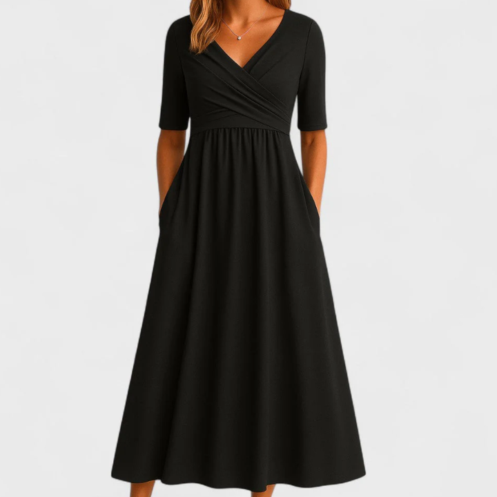 Eleanor | Robe Midi Élégante avec Poches