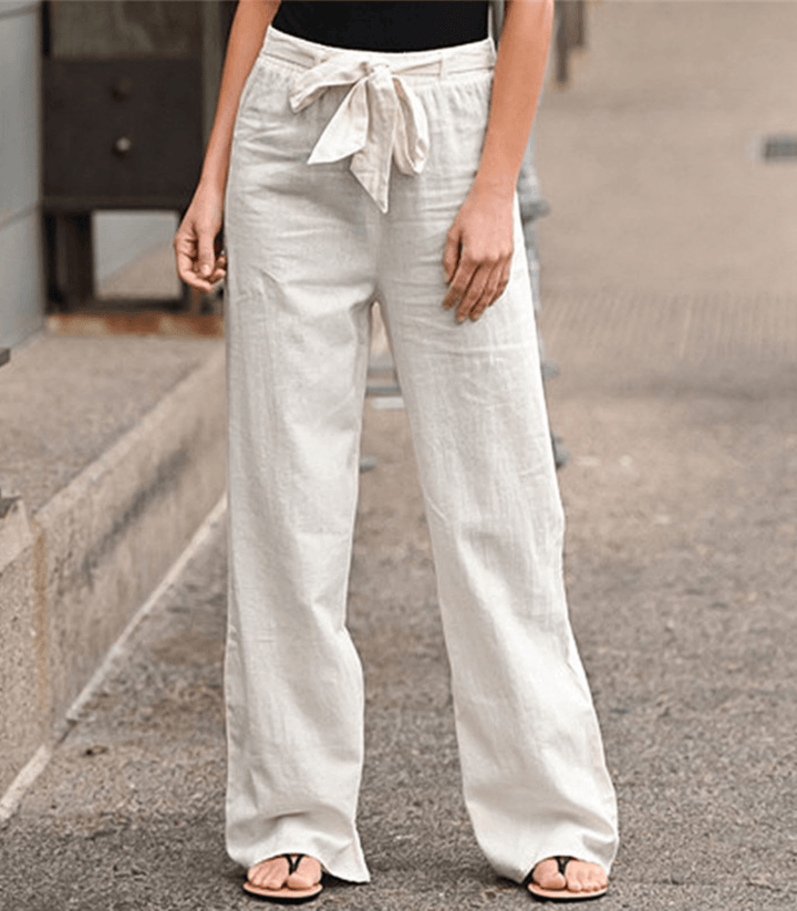 Joleen - Pantalons Relax Femme Avec Corde Et Taille Élastique