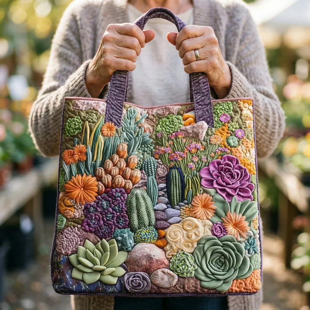 Sac fourre-tout artisanal - Jardin de succulentes